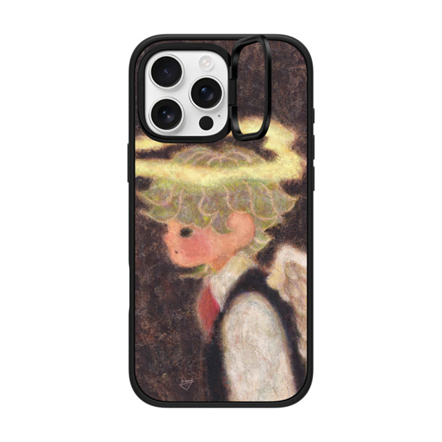 Kazy Chan x CASETiFY iPhone 16 Pro Max ケース マットブラック インパクトリングスタンドケース MagSafe対応 Halo pair - Boy