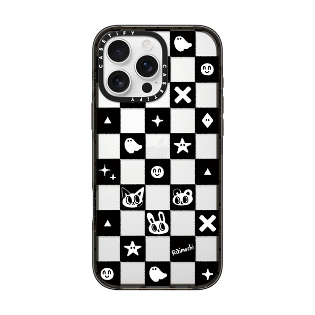 Raimochi x CASETiFY iPhone 16 Pro Max ケース Cat,Checkered ブラック インパクトケース Be Cool Back to School Raimochi x CASETiFY iPhone 16 Pro Max ケース Cat,Checkered ブラック インパクトケース Be Cool Back to School