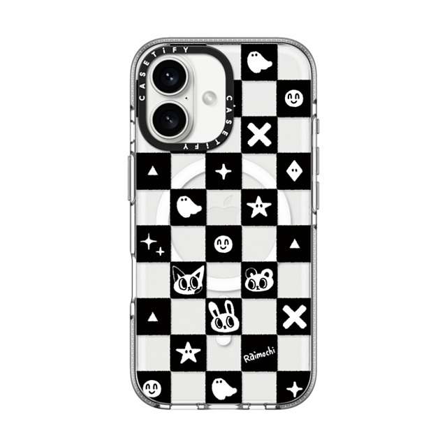Raimochi x CASETiFY iPhone 16 ケース Cat,Checkered クリア クリア ケース MagSafe対応 Be Cool Back to School Raimochi x CASETiFY iPhone 16 ケース Cat,Checkered クリア クリア ケース MagSafe対応 Be Cool Back to School
