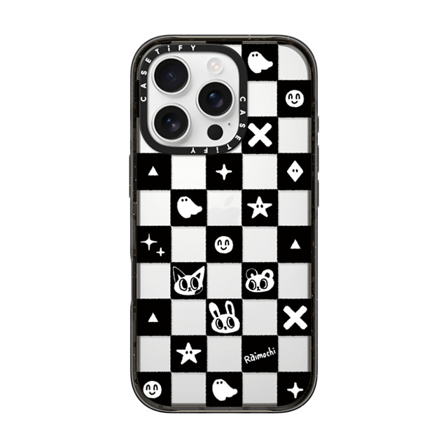Raimochi x CASETiFY iPhone 16 Pro ケース Cat,Checkered ブラック インパクトケース Be Cool Back to School Raimochi x CASETiFY iPhone 16 Pro ケース Cat,Checkered ブラック インパクトケース Be Cool Back to School