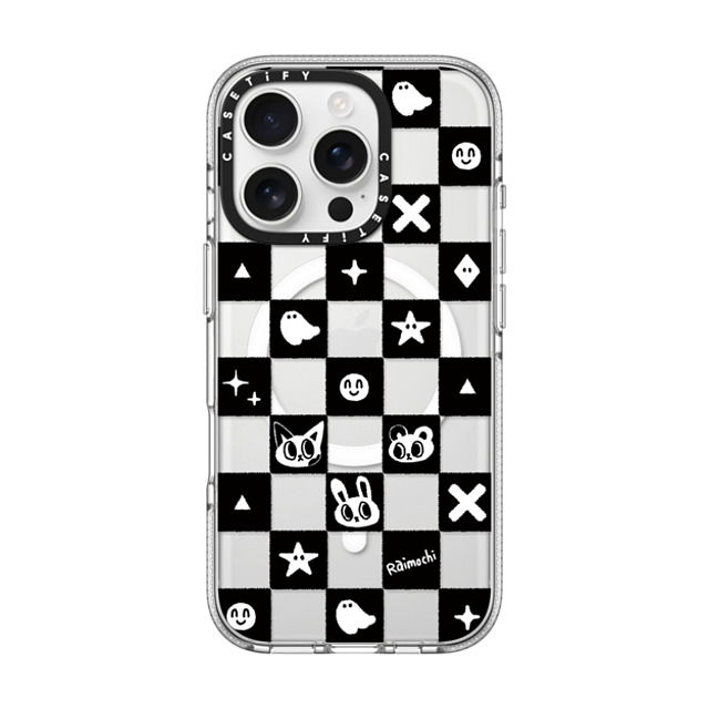 Raimochi x CASETiFY iPhone 16 Pro Case Cat,Checkered クリア クリア ケース MagSafe対応 Be Cool Back to School Raimochi x CASETiFY iPhone 16 Pro Case Cat,Checkered クリア クリア ケース MagSafe対応 Be Cool Back to School