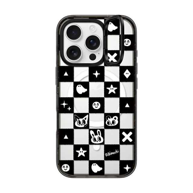 Raimochi x CASETiFY iPhone 16 Pro ケース Cat,Checkered ブラック インパクトリングスタンドケース MagSafe対応 Be Cool Back to School Raimochi x CASETiFY iPhone 16 Pro ケース Cat,Checkered ブラック インパクトリングスタンドケース MagSafe対応 Be Cool Back to School