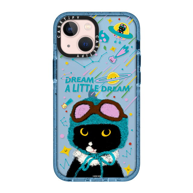 CASETiFY iPhone 13 Mini �P�[�X �x�C�r�[�u���[ �C���p�N�g�P�[�X Cat,Animal Animal,Cat,Cartoon,Yes Dream a Little Dream