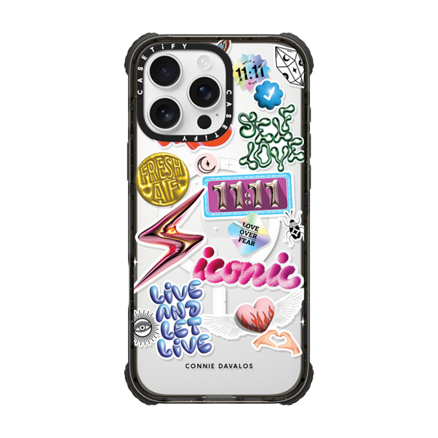 Connie Davalos x CASETiFY iPhone 16 Pro Max ケース ブラック ウルトラ インパクトケース MagSafe 対応 Everything Stickers Father's Day Connie Davalos x CASETiFY iPhone 16 Pro Max ケース ブラック ウルトラ インパクトケース MagSafe 対応 Everything Stickers Father's Day