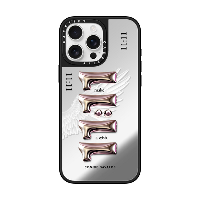 Connie Davalos x CASETiFY iPhone 16 Pro Max Case Silver on Black ミラーケース MagSafe対応 Wish Case Mother's Day Connie Davalos x CASETiFY iPhone 16 Pro Max Case Silver on Black ミラーケース MagSafe対応 Wish Case Mother's Day