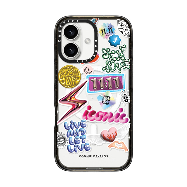 Connie Davalos x CASETiFY iPhone 16 ケース ブラック インパクトケース MagSafe対応 Everything Stickers Father's Day Connie Davalos x CASETiFY iPhone 16 ケース ブラック インパクトケース MagSafe対応 Everything Stickers Father's Day