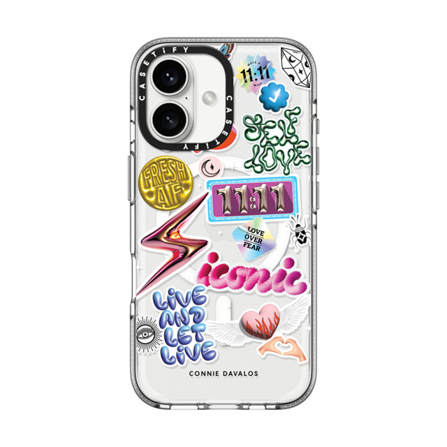 Connie Davalos x CASETiFY iPhone 16 ケース クリア クリア ケース MagSafe対応 Everything Stickers Father's Day Connie Davalos x CASETiFY iPhone 16 ケース クリア クリア ケース MagSafe対応 Everything Stickers Father's Day