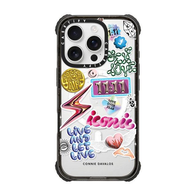 Connie Davalos x CASETiFY iPhone 16 Pro ケース ブラック ウルトラ インパクトケース MagSafe 対応 Everything Stickers Father's Day Connie Davalos x CASETiFY iPhone 16 Pro ケース ブラック ウルトラ インパクトケース MagSafe 対応 Everything Stickers Father's Day