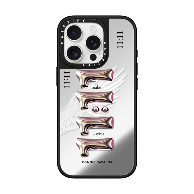 Connie Davalos x CASETiFY iPhone 16 Pro Case Silver on Black ミラーケース MagSafe対応 Wish Case Mother's Day Connie Davalos x CASETiFY iPhone 16 Pro Case Silver on Black ミラーケース MagSafe対応 Wish Case Mother's Day
