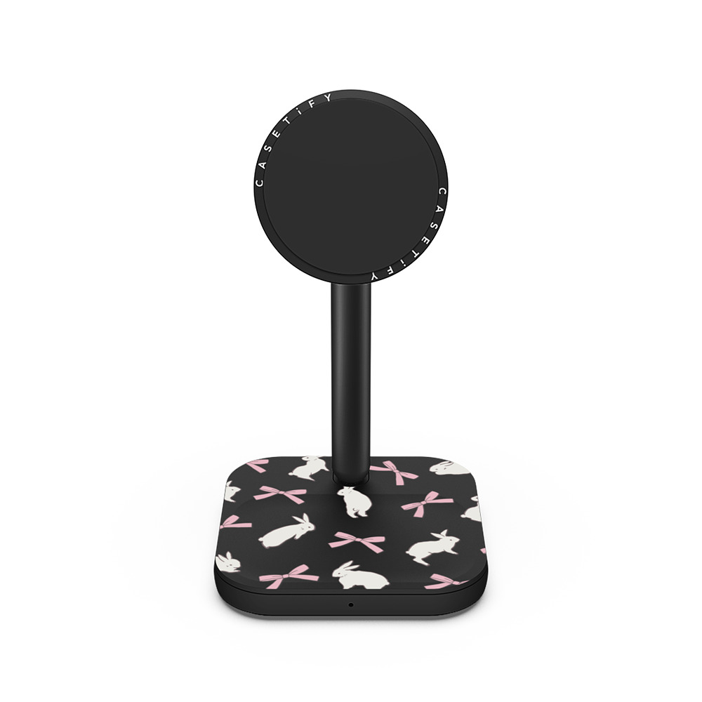 CASETiFY PowerThru 2-in-1 Charging Stand マットブラック 2-in-1 充電スタンド Rabbit Pink Ribbon kong liang Father's Day CASETiFY PowerThru 2-in-1 Charging Stand マットブラック 2-in-1 充電スタンド Rabbit Pink Ribbon kong liang Father's Day