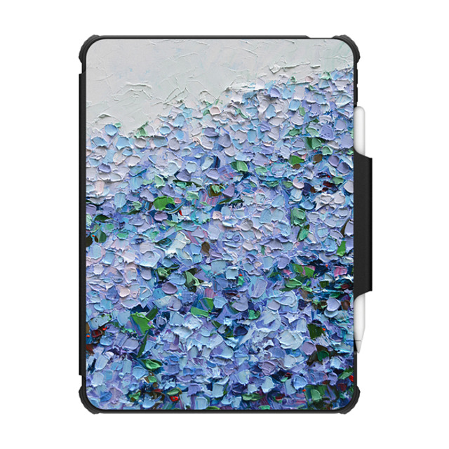 Ann Marie Coolick x CASETiFY iPad Air (第4/5世代) ブラック インパクト フォリオ ケース Nantucket Blue Hydrangeas