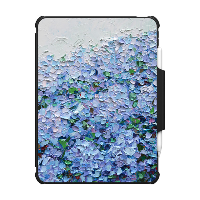 Ann Marie Coolick x CASETiFY iPad Air 11 (M2) ブラック インパクト フォリオ ケース Nantucket Blue Hydrangeas