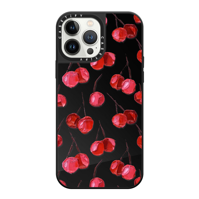 Ann Marie Coolick x CASETiFY iPhone 13 Pro Max �P�[�X Cherry Black on Black �~���[�P�[�X MagSafe�Ή� Bing Cherry