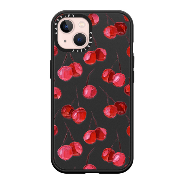 Ann Marie Coolick x CASETiFY iPhone 13 ケース マットブラック インパクトケース MagSafe対応 Bing Cherry