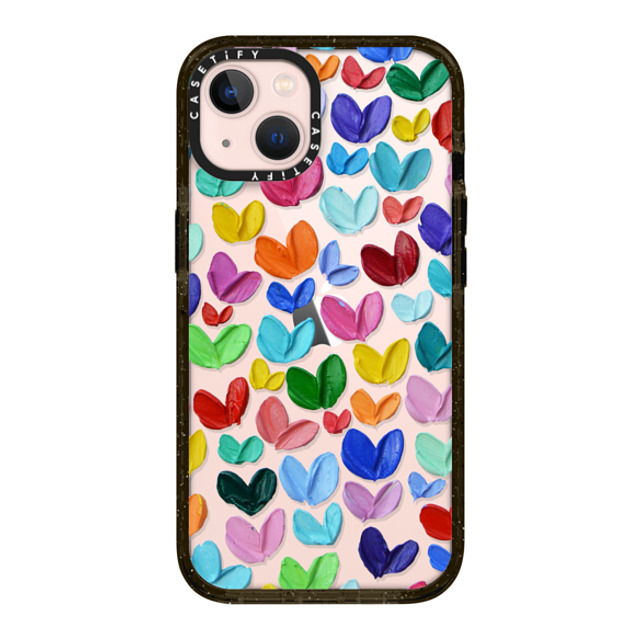 Ann Marie Coolick x CASETiFY iPhone 13 ケース ブラック インパクトケース Polka Daub Hearts Confetti