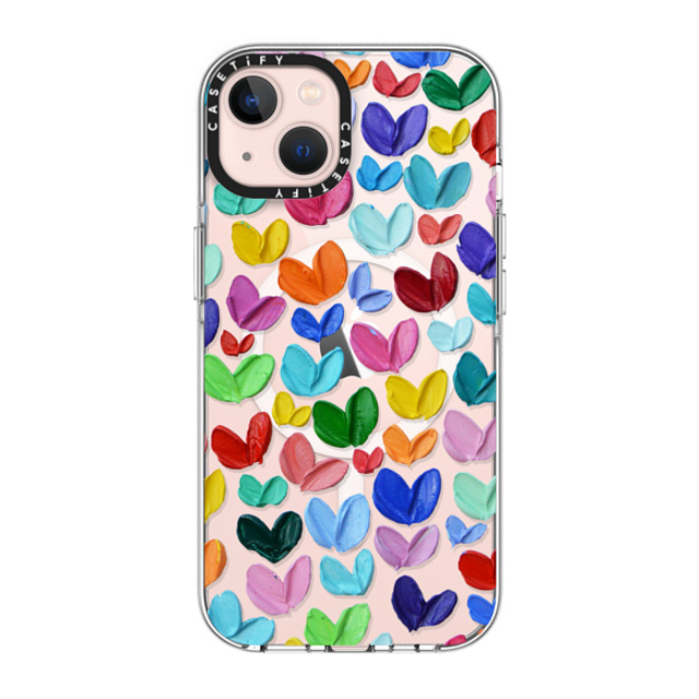 Ann Marie Coolick x CASETiFY iPhone 13 ケース クリア クリア ケース MagSafe対応 Polka Daub Hearts Confetti