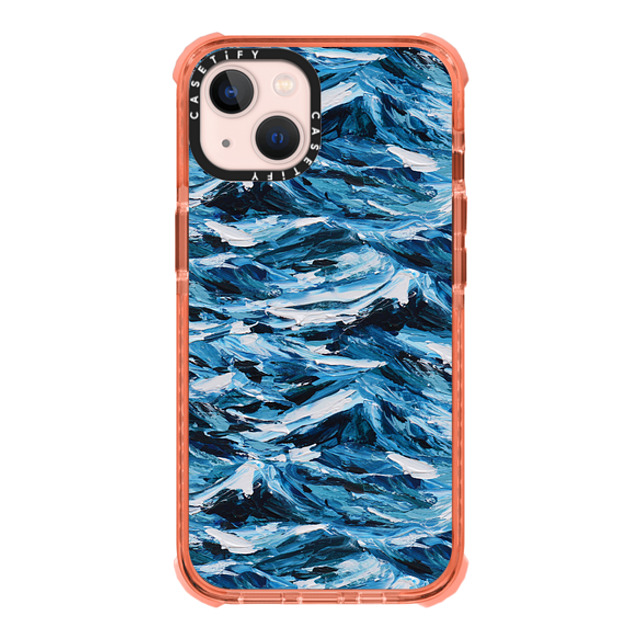 Ann Marie Coolick x CASETiFY iPhone 13 ケース Peach ウルトラインパクトケース Deep Blue Seas