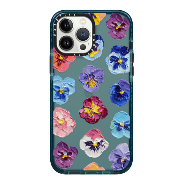 Ann Marie Coolick x CASETiFY iPhone 13 Pro Max ケース Pacific Blue インパクトケース Summer Pansy Flowers