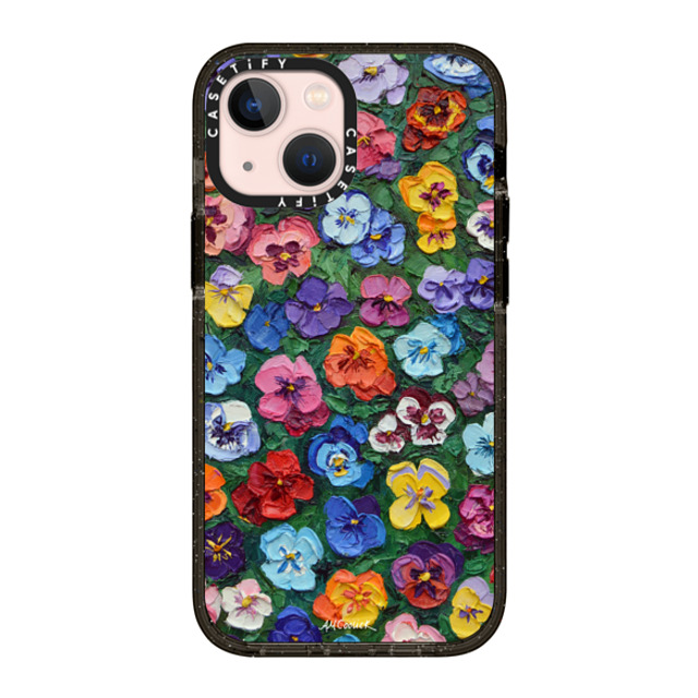 Ann Marie Coolick x CASETiFY iPhone 13 Mini �P�[�X Floral,Pattern �u���b�N �C���p�N�g�P�[�X Pansy Garden