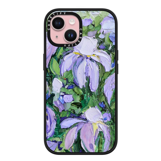 Ann Marie Coolick x CASETiFY iPhone 15 ケース マットブラック インパクトケース MagSafe対応 Summer Lilacs