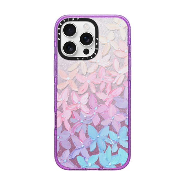 Ann Marie Coolick x CASETiFY iPhone 16 Pro Max Case Glitter Purple Impact Case MagSafe Compatible Clear Hydrangea Blooms Ann Marie Coolick x CASETiFY iPhone 16 Pro Max Case Glitter Purple Impact Case MagSafe Compatible Clear Hydrangea Blooms