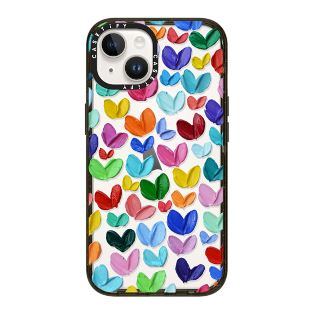 Ann Marie Coolick x CASETiFY iPhone 14 ケース ブラック インパクトケース Polka Daub Hearts Confetti