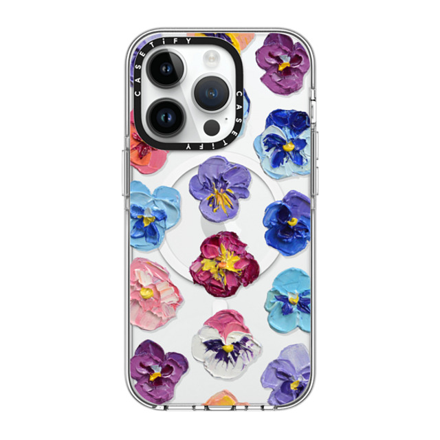 Ann Marie Coolick x CASETiFY iPhone 14 Pro Case Clear Clear Case MagSafe Compatible Summer Pansy Flowers Ann Marie Coolick x CASETiFY iPhone 14 Pro Case Clear Clear Case MagSafe Compatible Summer Pansy Flowers