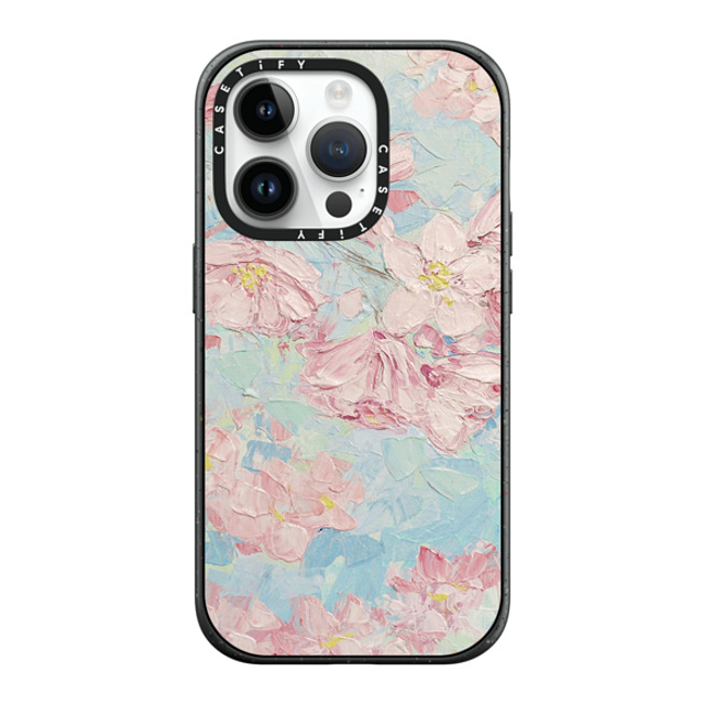 Ann Marie Coolick x CASETiFY iPhone 14 Pro ケース マットブラック インパクトケース MagSafe対応 Yoshino Cherry Blossoms