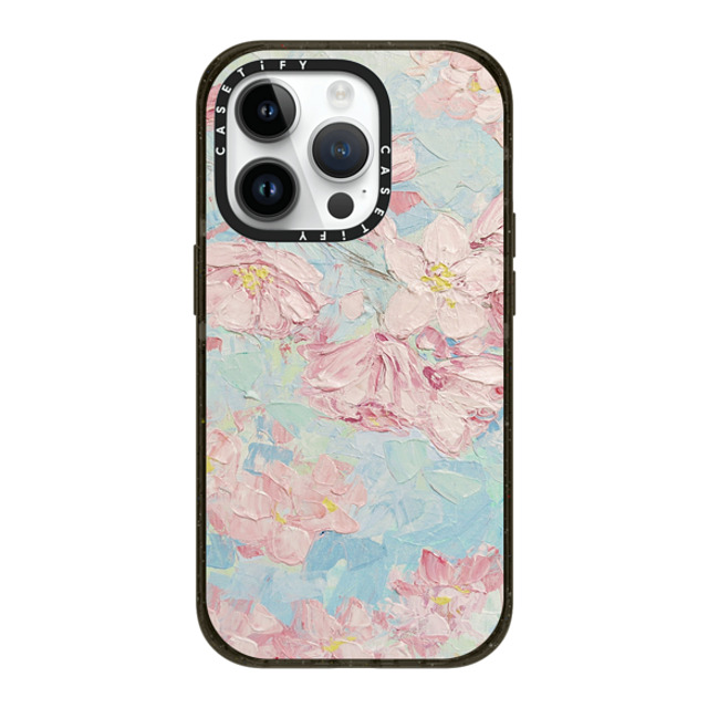 Ann Marie Coolick x CASETiFY iPhone 14 Pro ケース ブラック インパクトケース MagSafe対応 Yoshino Cherry Blossoms