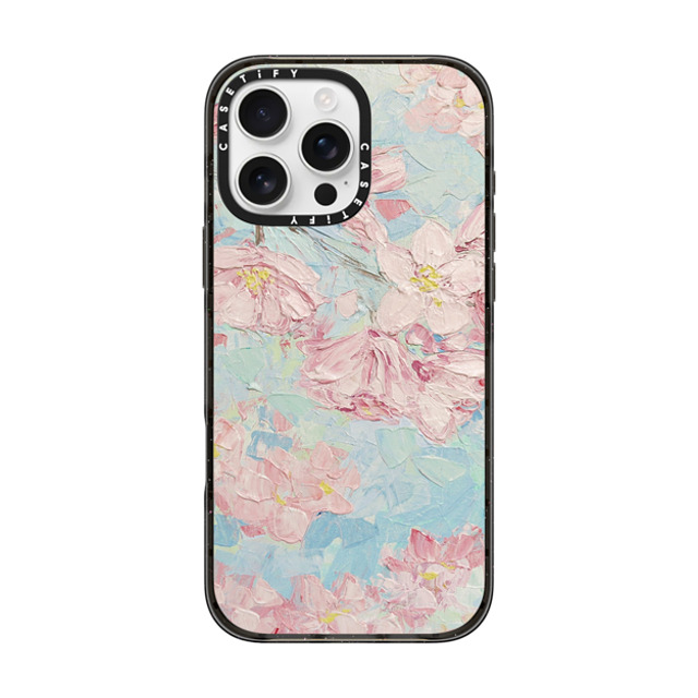 Ann Marie Coolick x CASETiFY iPhone 16 Pro Max ケース ブラック インパクトケース MagSafe対応 Yoshino Cherry Blossoms