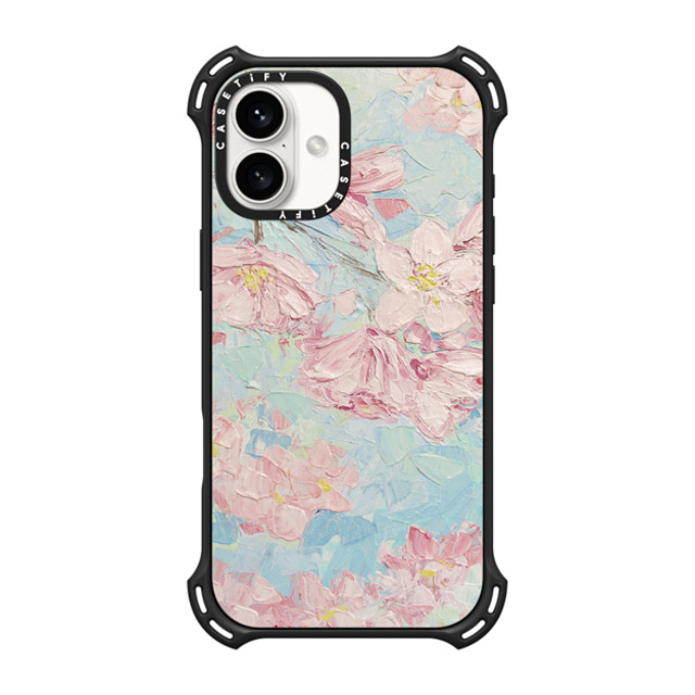 Ann Marie Coolick x CASETiFY iPhone 16 Plus ケース マットブラック バウンスケース Yoshino Cherry Blossoms