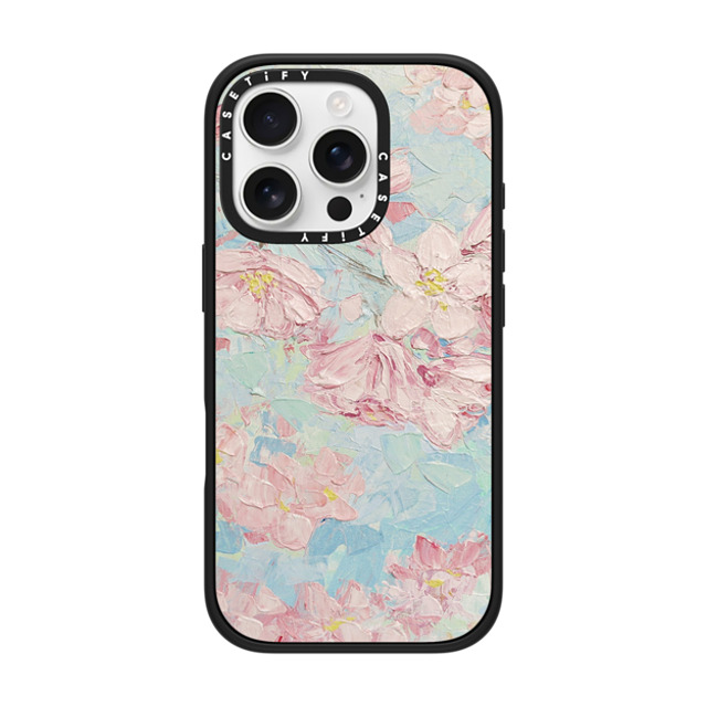 Ann Marie Coolick x CASETiFY iPhone 16 Pro ケース マットブラック インパクトケース MagSafe対応 Yoshino Cherry Blossoms