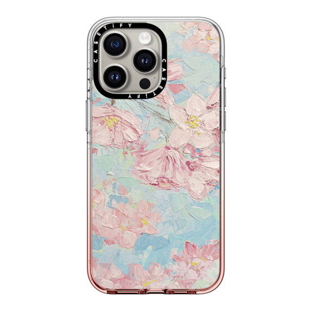 Ann Marie Coolick x CASETiFY iPhone 15 Pro Max ケース ピンクグラデーション クリア ケース MagSafe対応 Yoshino Cherry Blossoms