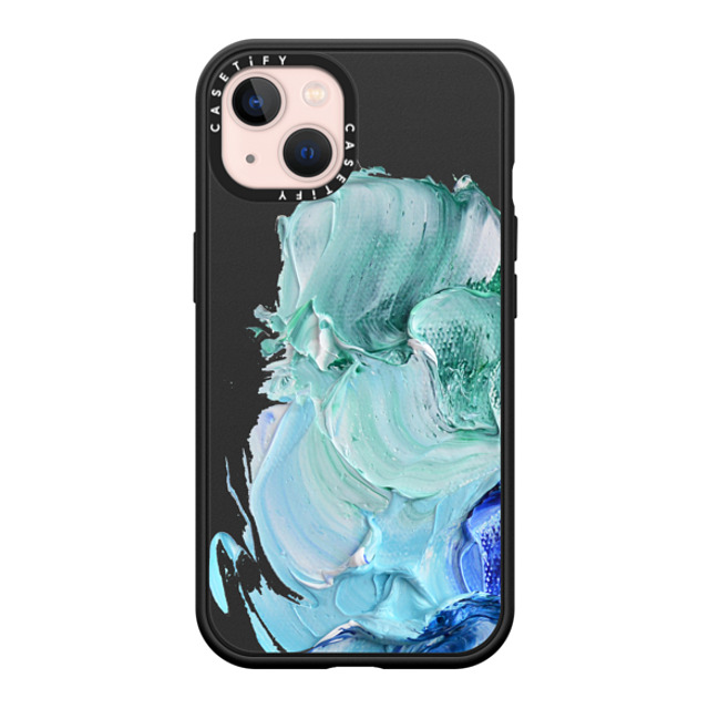 Ann Marie Coolick x CASETiFY iPhone 13 ケース マットブラック インパクトケース MagSafe対応 Blue Splash