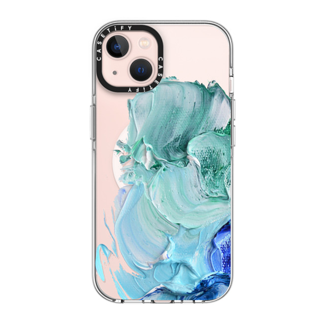 Ann Marie Coolick x CASETiFY iPhone 13 ケース クリア クリア ケース MagSafe対応 Blue Splash