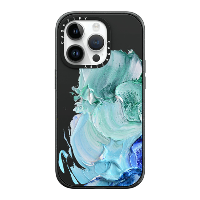 Ann Marie Coolick x CASETiFY iPhone 14 Pro ケース マットブラック インパクトケース MagSafe対応 Blue Splash