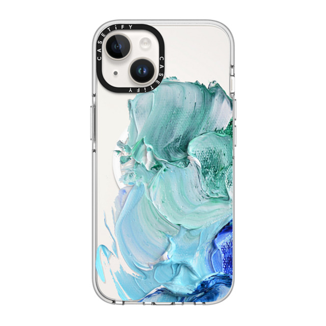 Ann Marie Coolick x CASETiFY iPhone 14 ケース クリア クリア ケース MagSafe対応 Blue Splash