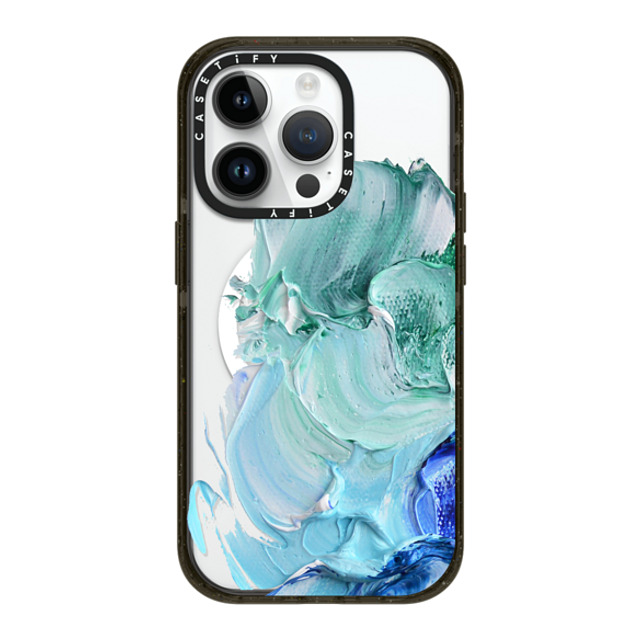 Ann Marie Coolick x CASETiFY iPhone 14 Pro ケース ブラック インパクトケース MagSafe対応 Blue Splash