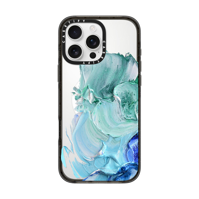 Ann Marie Coolick x CASETiFY iPhone 16 Pro Max ケース ブラック インパクトケース MagSafe対応 Blue Splash