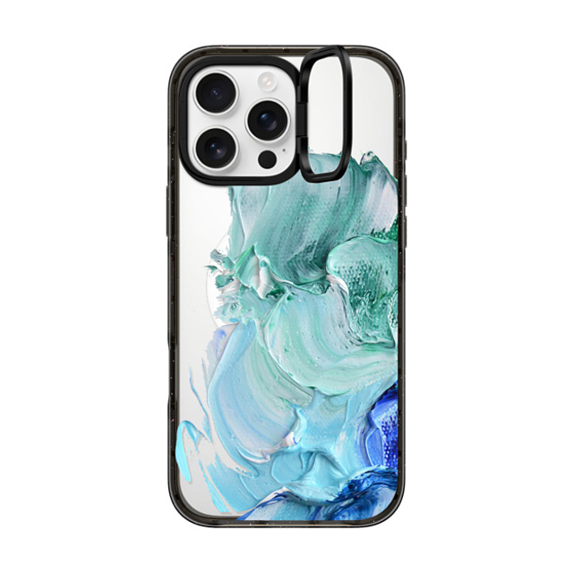 Ann Marie Coolick x CASETiFY iPhone 16 Pro Max ケース ブラック インパクトリングスタンドケース MagSafe対応 Blue Splash