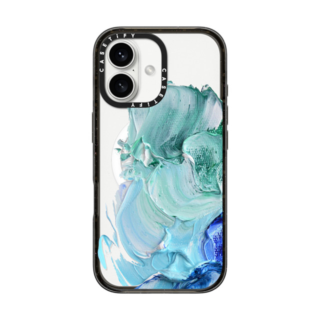 Ann Marie Coolick x CASETiFY iPhone 16 ケース ブラック インパクトケース MagSafe対応 Blue Splash