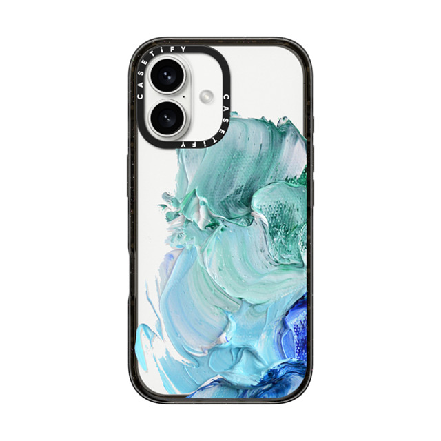 Ann Marie Coolick x CASETiFY iPhone 16 ケース ブラック インパクトケース Blue Splash