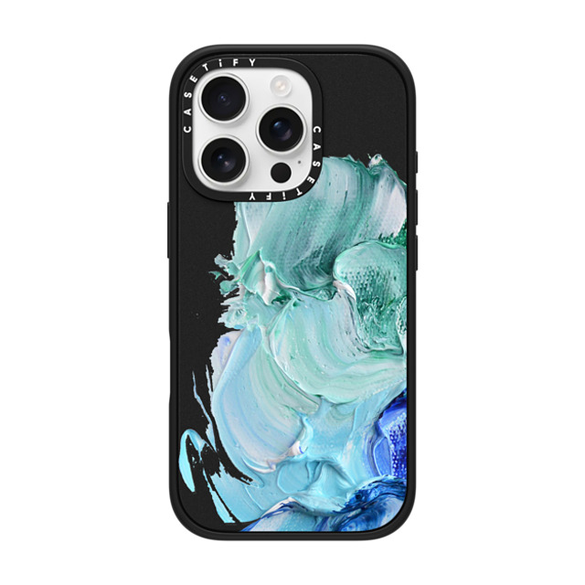 Ann Marie Coolick x CASETiFY iPhone 16 Pro ケース マットブラック インパクトケース MagSafe対応 Blue Splash