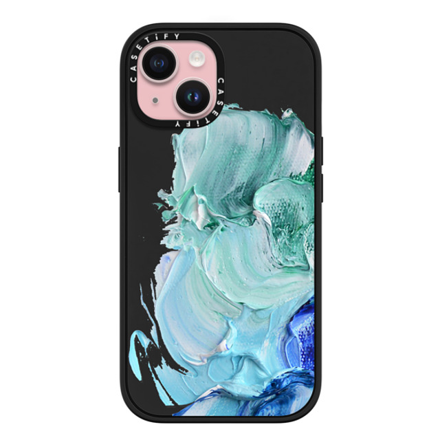 Ann Marie Coolick x CASETiFY iPhone 15 ケース マットブラック インパクトケース MagSafe対応 Blue Splash