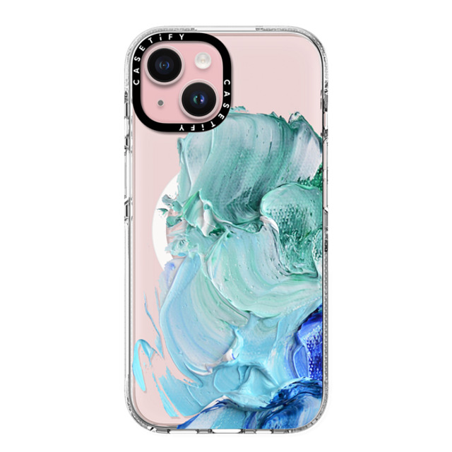 Ann Marie Coolick x CASETiFY iPhone 15 ケース クリア クリア ケース MagSafe対応 Blue Splash