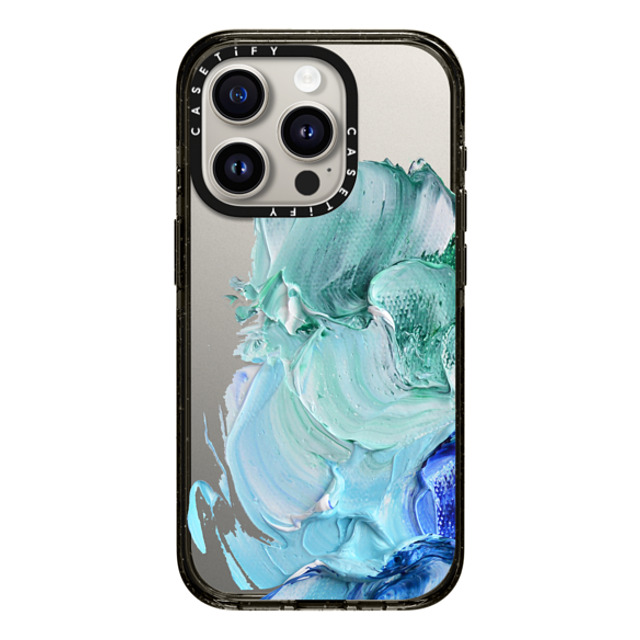 Ann Marie Coolick x CASETiFY iPhone 15 Pro ケース ブラック インパクトケース Blue Splash