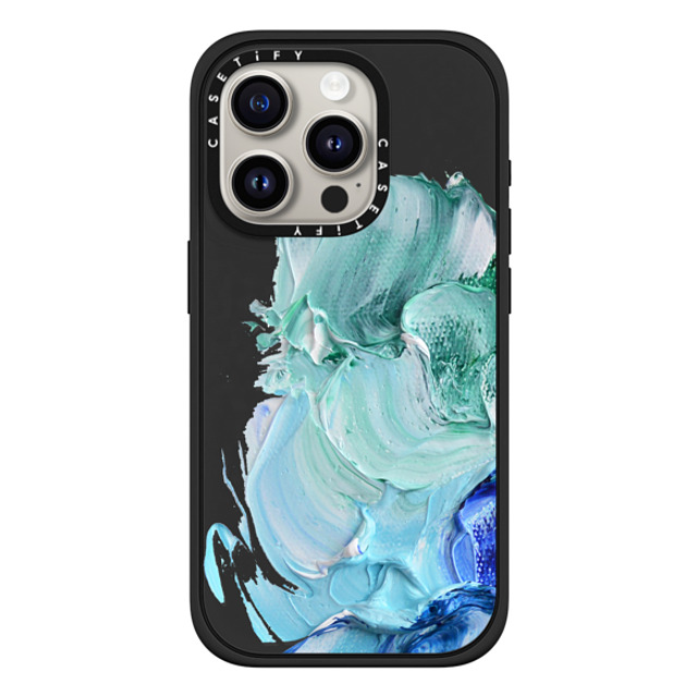 Ann Marie Coolick x CASETiFY iPhone 15 Pro ケース マットブラック インパクトケース MagSafe対応 Blue Splash