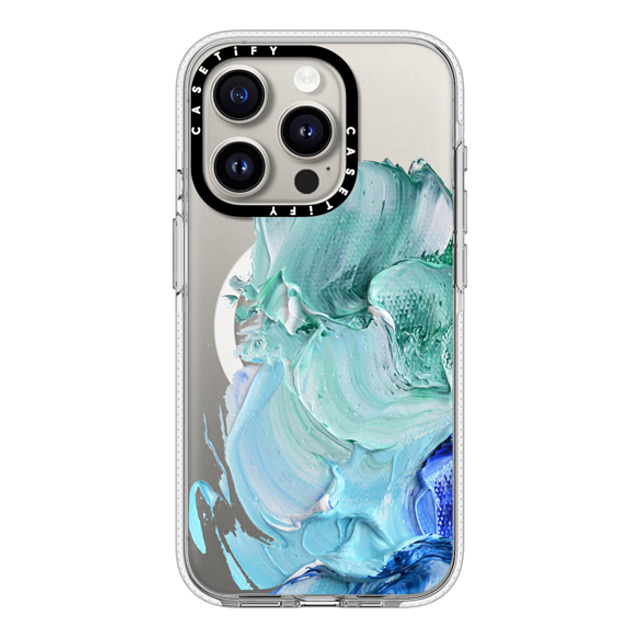 Ann Marie Coolick x CASETiFY iPhone 15 Pro ケース クリア クリア ケース MagSafe対応 Blue Splash