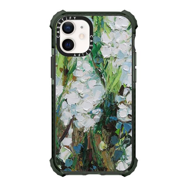 Ann Marie Coolick x CASETiFY iPhone 12 mini ケース Midnight Green ウルトラインパクトケース Wild Squill Flowers