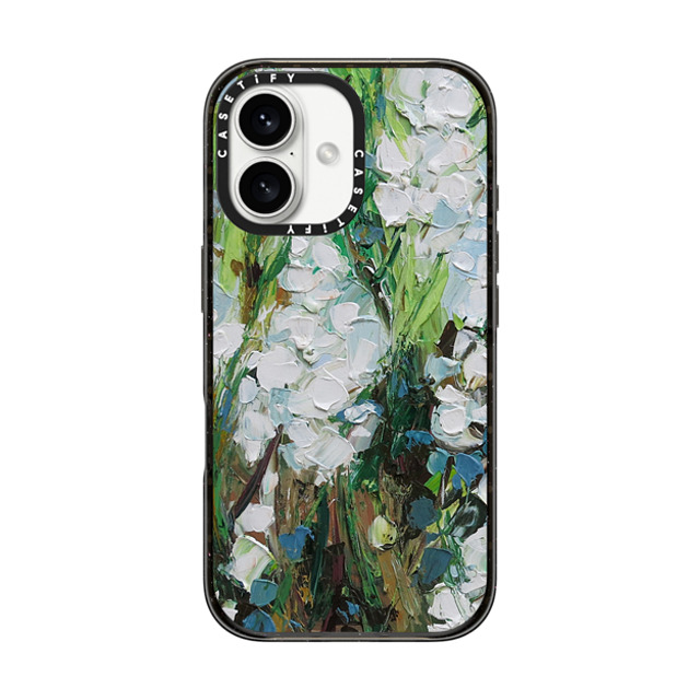 Ann Marie Coolick x CASETiFY iPhone 16 ケース ブラック インパクトケース MagSafe対応 Wild Squill Flowers